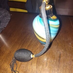 Elegant Blue and Gold Perfume Atomizer